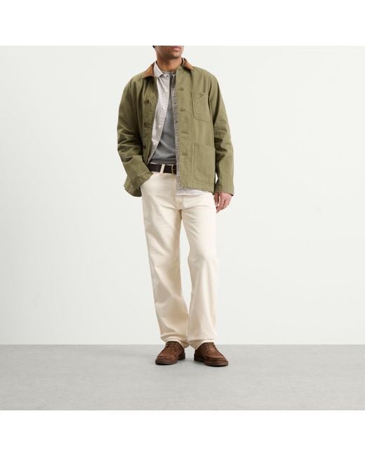 Drake's Green Twill Fatigue Jacket for men