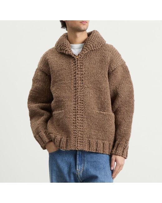 Visvim Brown Cowichan Hand Knit for men