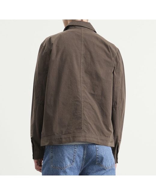 Norse Projects Brown Arresskov Compact Cotton Shirt Jacket for men