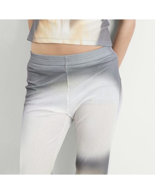 Kijun Gray Sheer Print Flared Pants