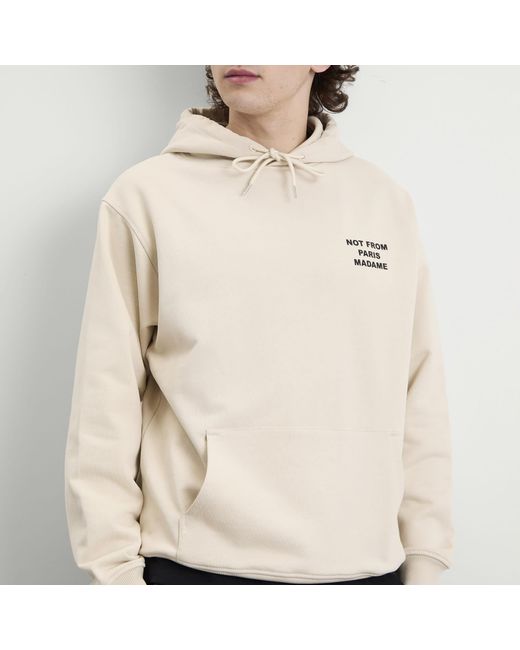 Drole de Monsieur White Not From Paris Madame Slogan Hoodie for men
