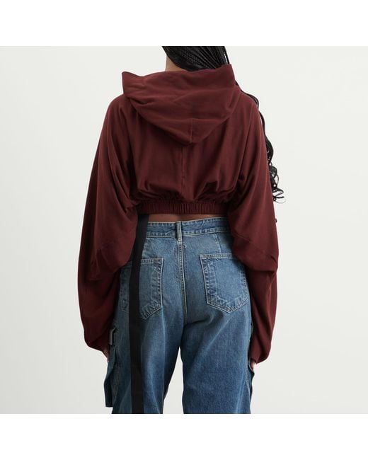 Rick Owens Brown Cropped Hooded Tunic