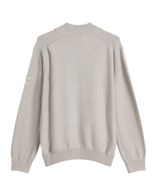 Stone Island Ghost Piece Cotton Cashmere Zip Cardigan in Gray for