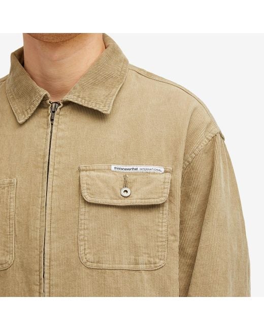Thisisneverthat Green Washed Corduroy Zip Jacket for men