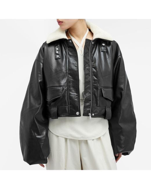Nanushka Black Hollie Leather Look Jacket