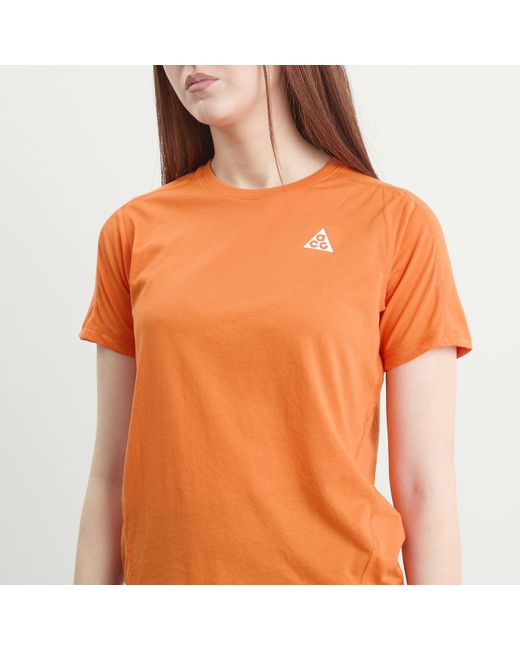Nike Orange Acg Trail Short Sleeve T-Shirt