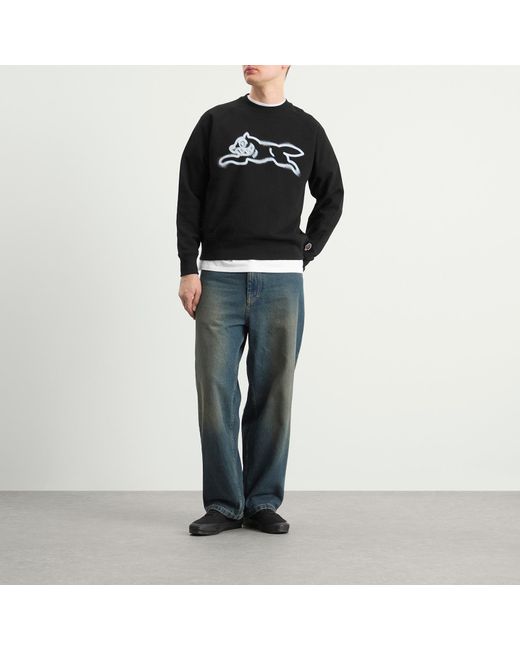 ICECREAM Black Spray Paint Running Dog Sweatshirt for men