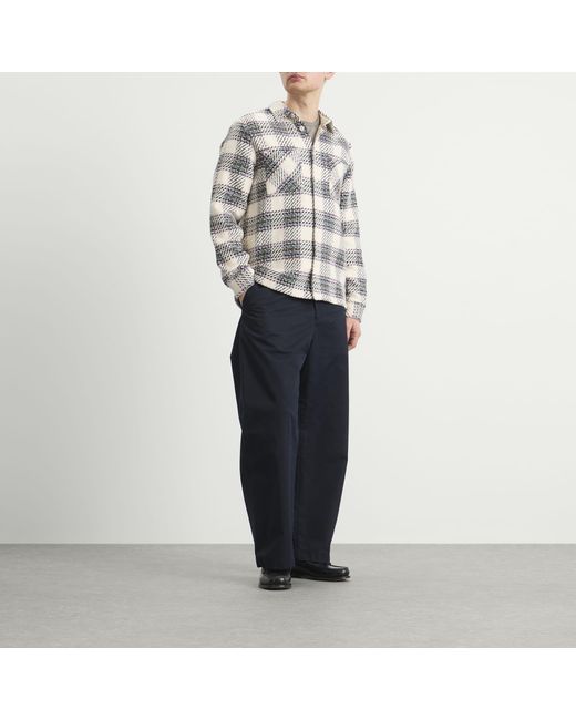 Wax London Gray Whiting Hutton Check Overshirt for men