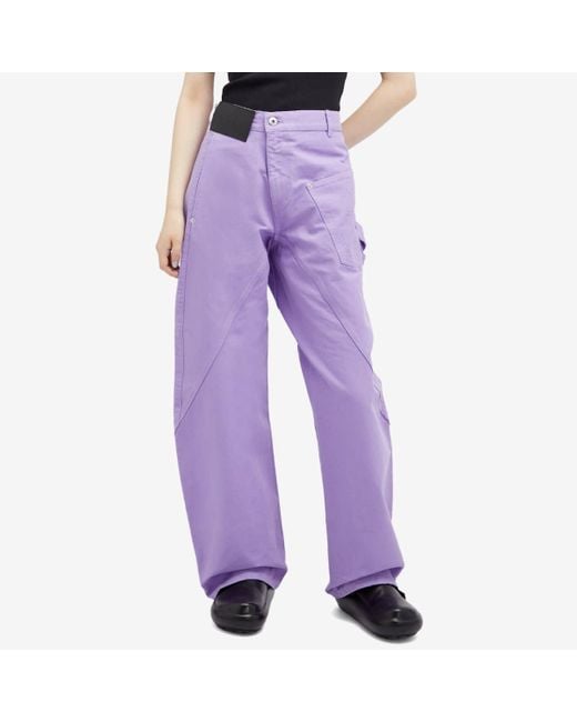 J.W. Anderson Purple Twisted Workwear Trousers