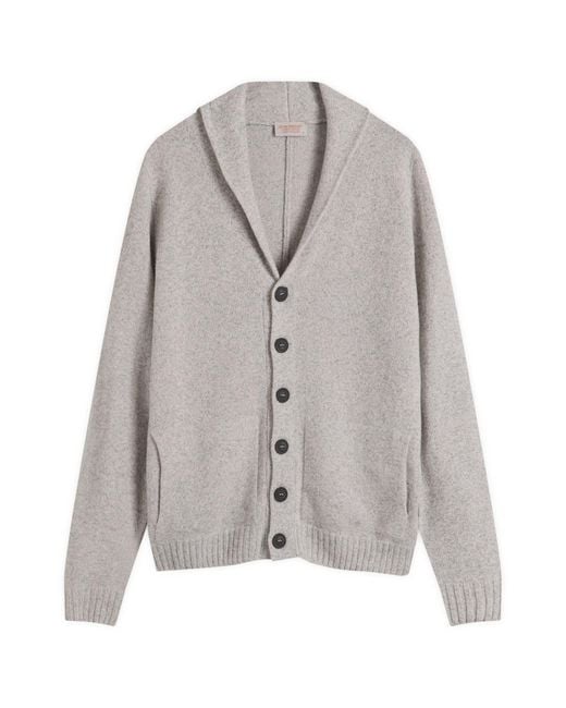 John Smedley Gray Rockford Cashmere Shawl Collar Cardigan for men