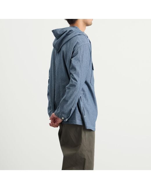 Engineered Garments Blue Chambray Cagoule Shirt for men