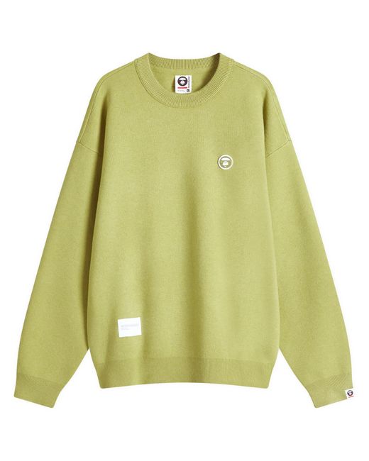 Aape By A Bathing Ape Green Aape Now Camo Badge Knit Sweater for men