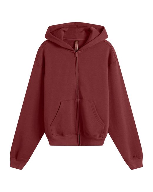 Skims Purple Cotton Fleece Classic Zip Up Hoodie