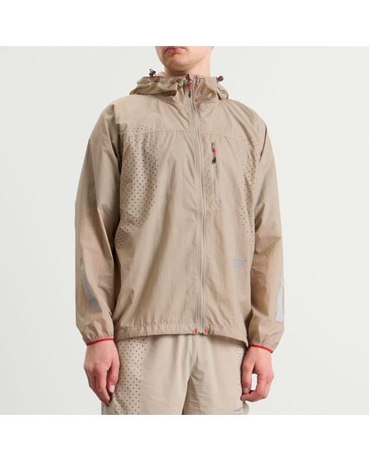 And Wander Brown X Altra Ventilation Wind Jacket for men