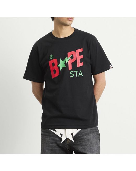 A Bathing Ape Black Colors Bape Sta Tee for men