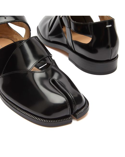 Maison Margiela Black Tabi Leather Sandals