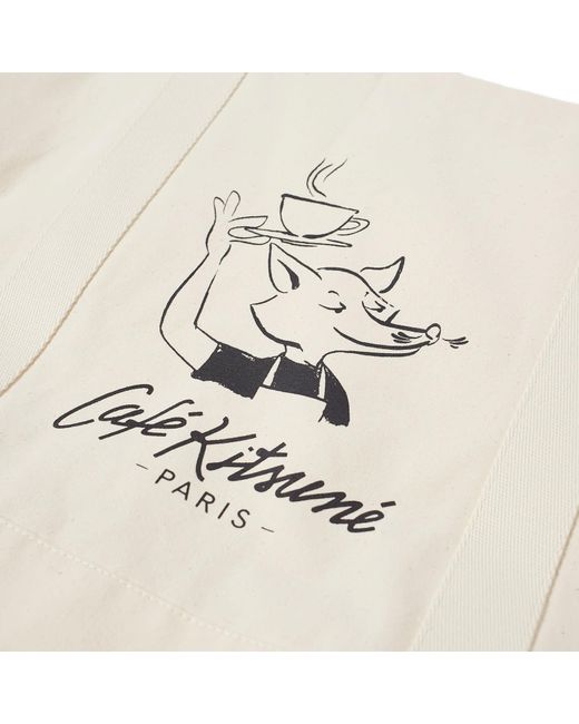 Café Kitsuné White Café Kitsune Fox Tote Bag for men