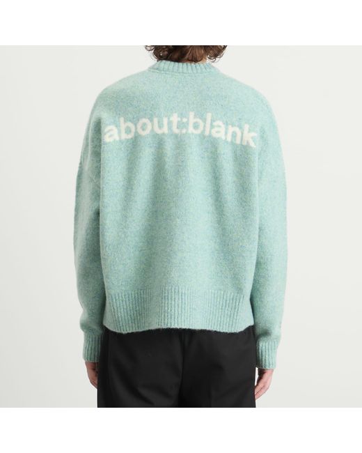 About Blank Green Mohair Knitted Logo Crewneck for men