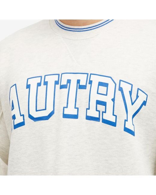Autry White Embossed Outline Logo Crew Sweat for men