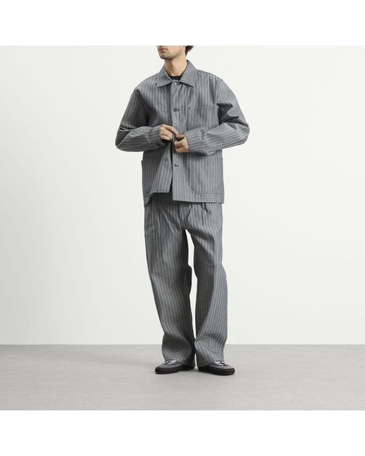 Applied Art Forms Gray Herringbone Chore Jacket for men