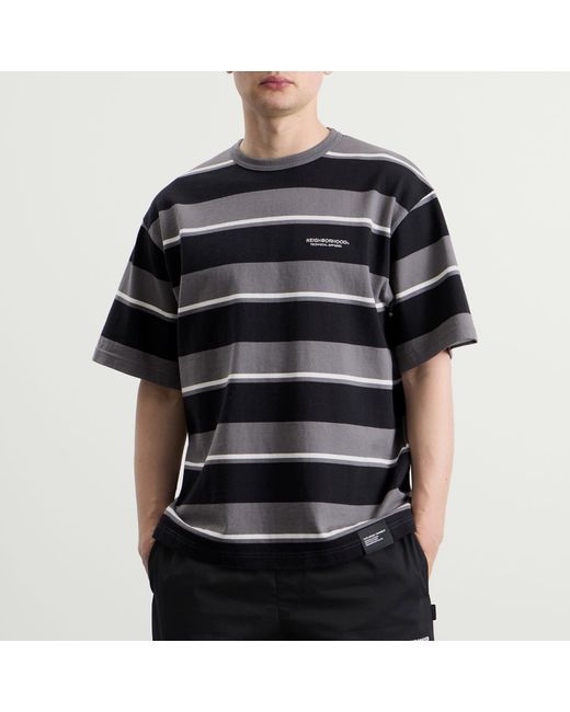 Neighborhood Black Border Stripe Logo T-Shirt for men