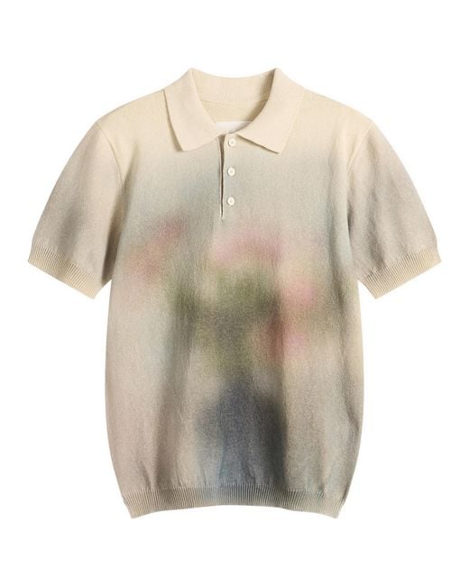 Maison Margiela Natural Knitted Cotton Polo Shirt for men
