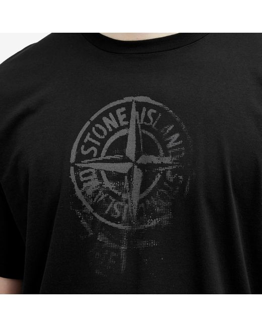 Stone Island Reflective One Badge Print T-Shirt in Black for