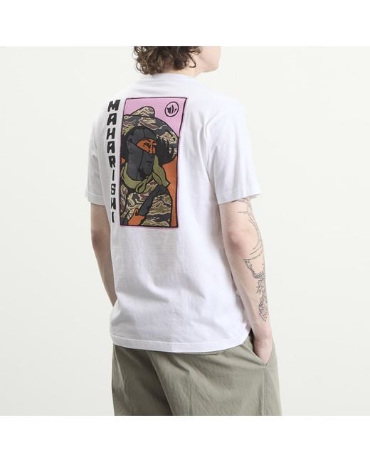 Maharishi White Japanese Menko Card T-Shirt for men