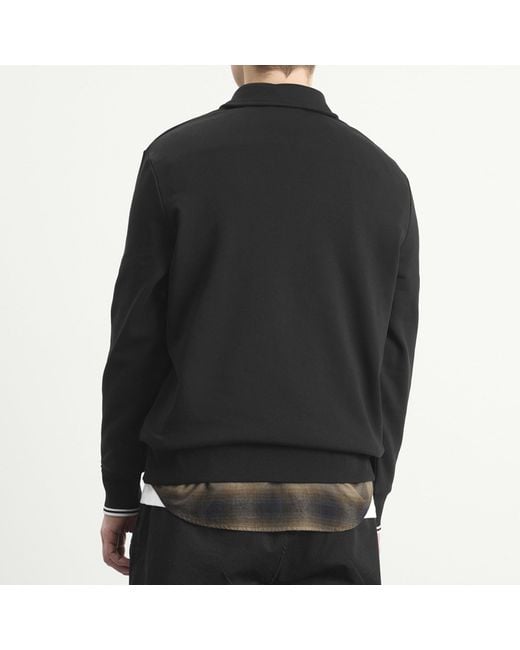 Fred Perry Black Half Zip Collared Sweatshirt for men