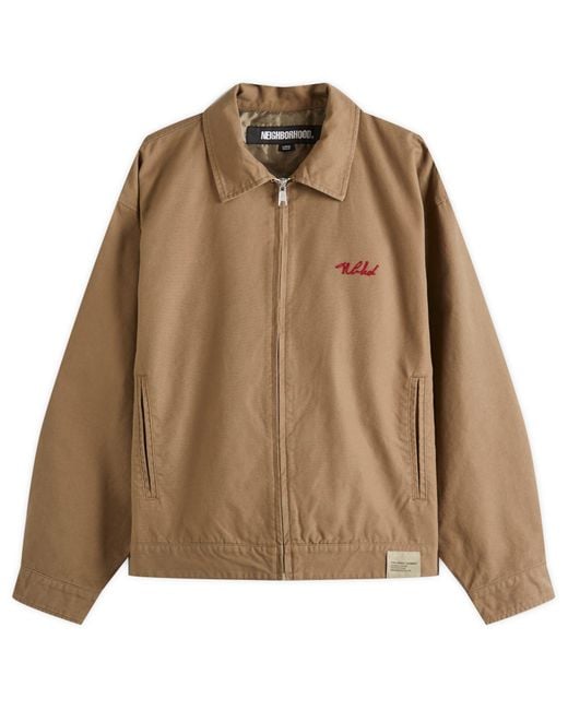 Neighborhood Brown Zip Work Jacket for men