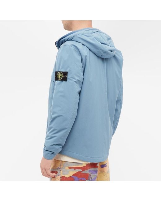 Stone Island Soft-shell Primaloft Hooded Jacket in Blue for Men | Lyst