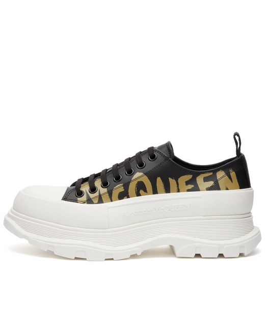 Alexander McQueen Black Tread Slick Graffiti Sneakers for men