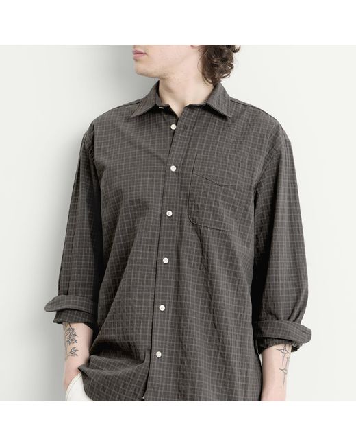 Forét Gray Scout Micro Check Shirt for men