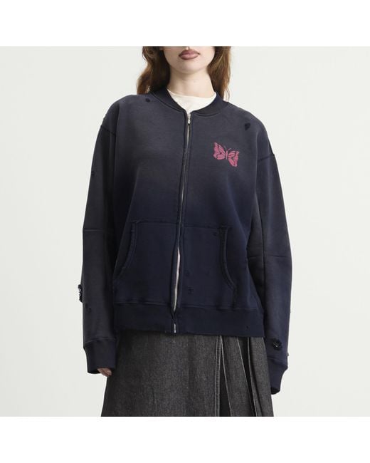 Needles Blue Deconstructed Zipped Sweat