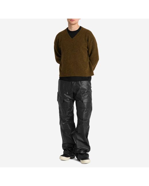 Rick Owens Gray Coated Poplin Stefan Cargo for men