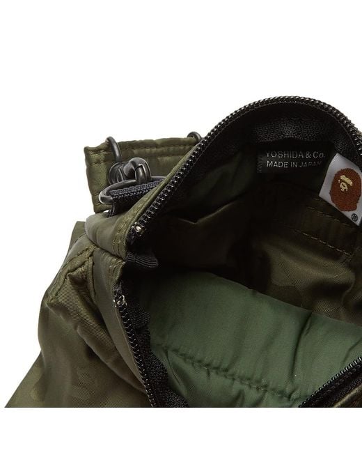 A Bathing Ape Green Porter Solid Camo Shoulder Pouch Drab for men
