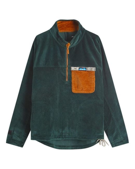 Kavu Green Corduroy Throwshirt Flex for men