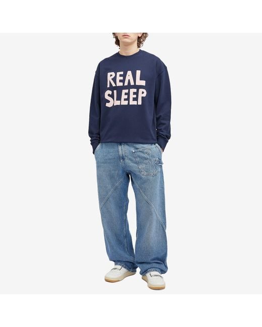 JW Anderson Real Sleep Printed Sweatshirt in Blue for Men | Lyst UK