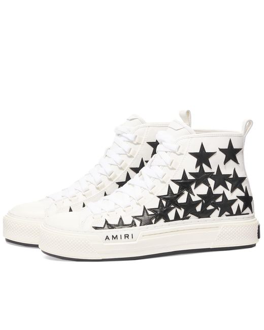 Amiri Canvas Stars Court Hi-top Sneakers in White/Black (White) for Men ...