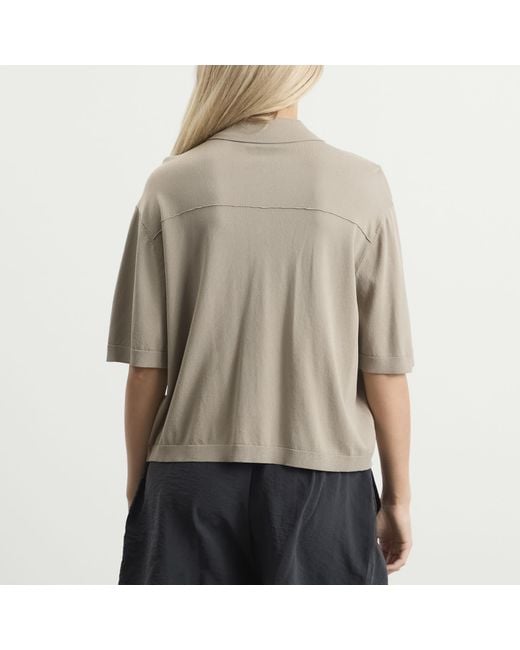 Stel Brown Knit Polo Top