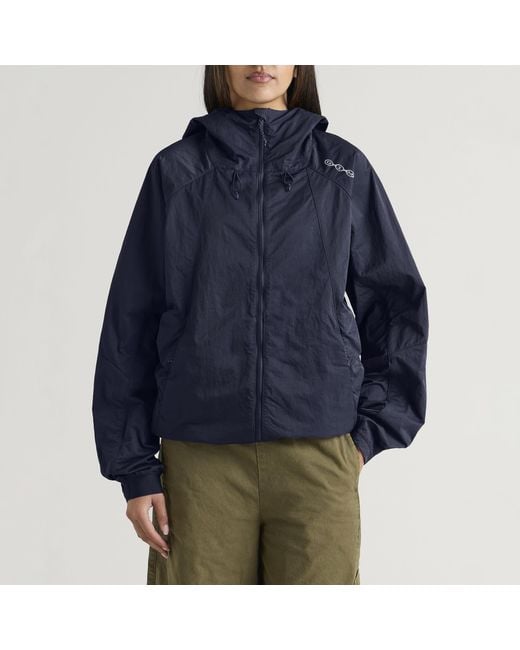 Dime Blue Crinkled Tech Windbreaker Jacket