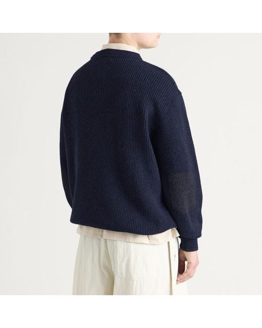FRIZMWORKS Blue Patch Round Pullover Knit for men