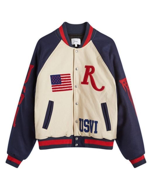 Rhude Red St. Croix Varsity Jacket for men