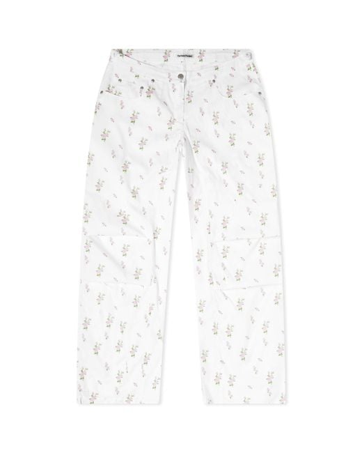 TheOpen Product White Flower Parachute Pants