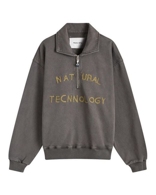 STORY mfg. Gray Geo Pullover Sweatshirt for men