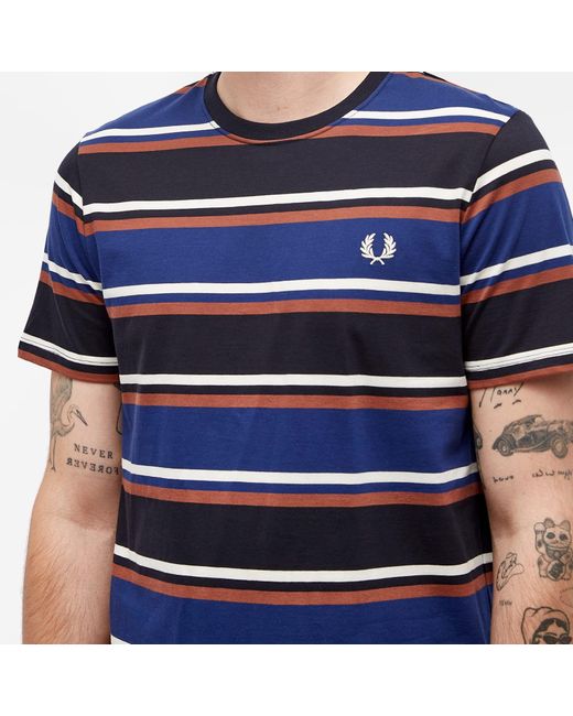 Fred Perry Blue Bold Stripe T-Shirt for men