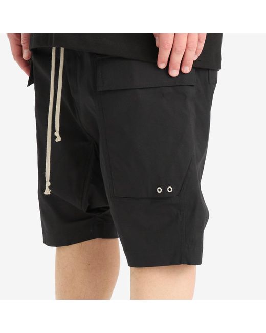 Rick Owens Black Heavy Cotton Poplin Cargo Pods for men