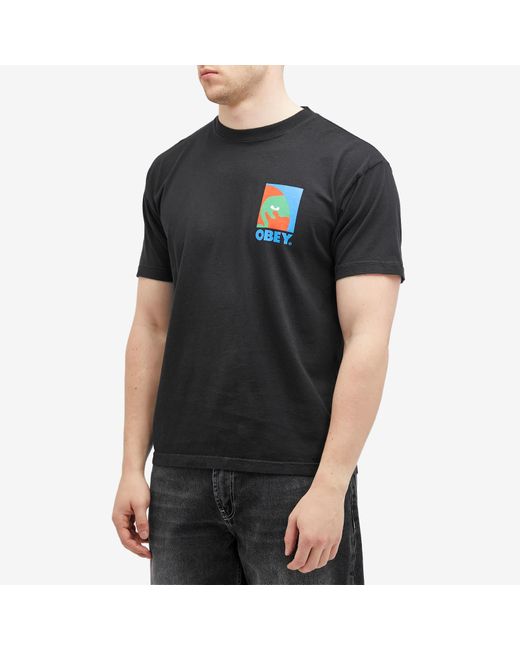 Obey Black Circular Icon T-Shirt for men