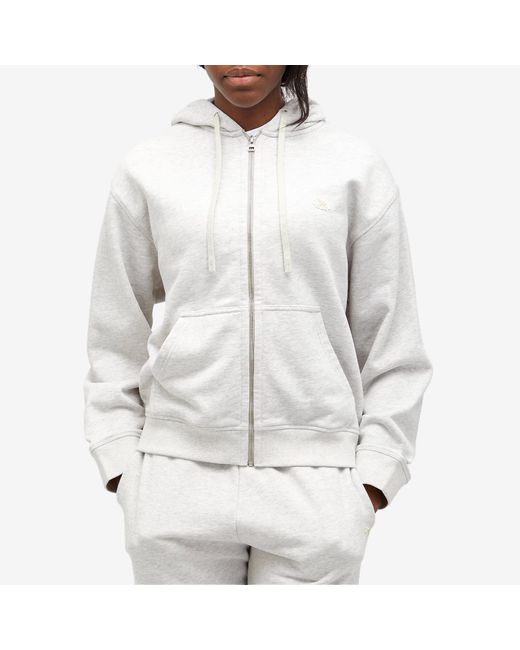 Maison Kitsune Baby Fox Patch Zipped Hoodie in Grey Lyst Canada