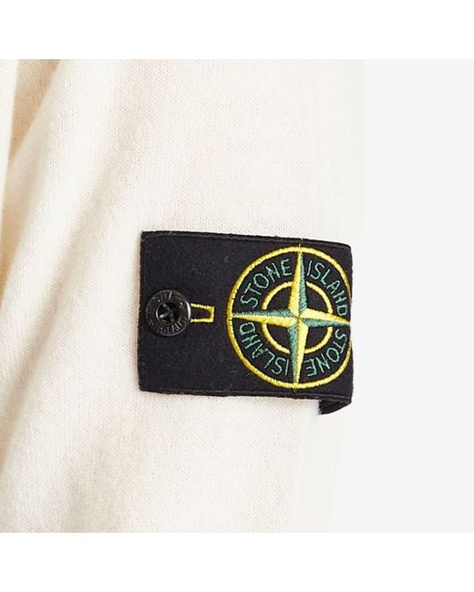 Stone Island White Geelong Wool Crew Neck Jumper for men